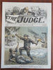 Judge Political Cartoons 1880's Lot x 8 scarce color prints America Britain