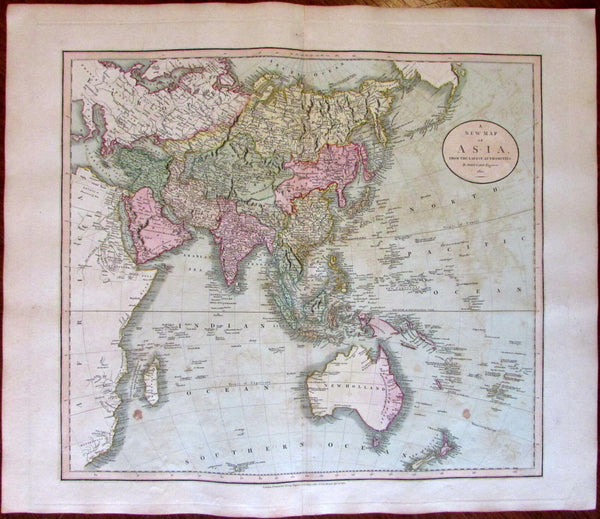 Asia Arabia India China Alaska New Holland 1811 John Cary lovely large old map