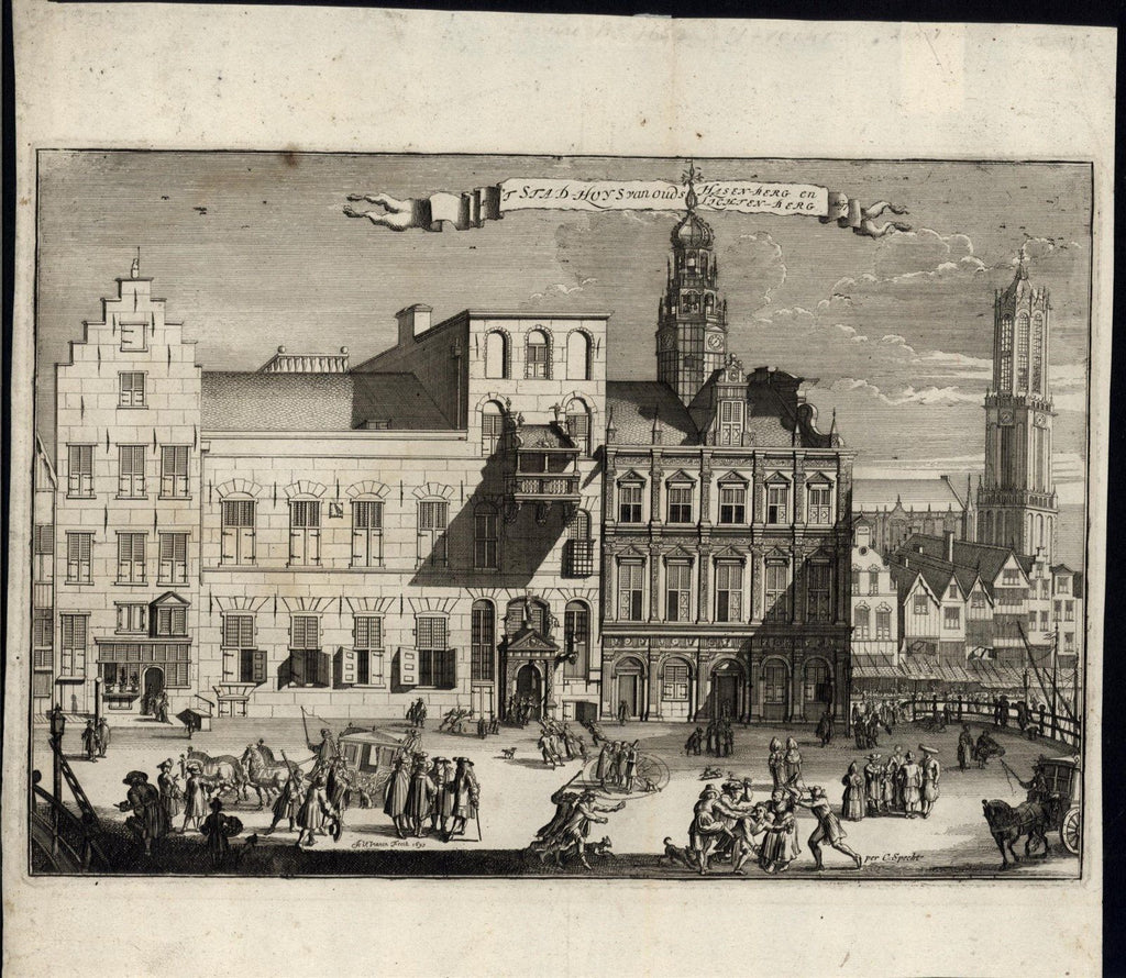 Utrecht Holland Hasenberg Lichtenberg 1697 antique engraved print