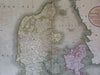 Denmark Kingdom Zeeland Scandinavia Baltic Sea 1811 John Cary large old map