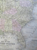 Territorial United States California w/ Gold Region inset 1852 America map