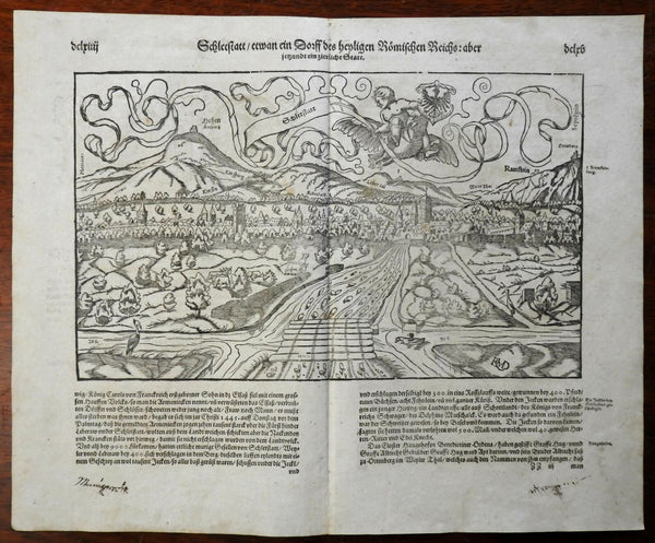 Schlettstatt Alsace Holy Roman Empire 1598 Munster Cosmography early city view