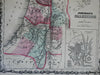 Holy Land Palestine Israel Jerusalem 1862 Johnson & Ward map Civil War-era Issue