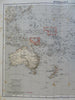 Oceania Australia New Zealand Polynesia Hawaii 1885 Flemming detailed map