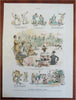 American political Cartooning Opper Art 1880's Puck Humor Lot x 10 color prints