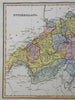 Switzerland Geneva Zurich Basel Berne 1823 scarce Ellis map