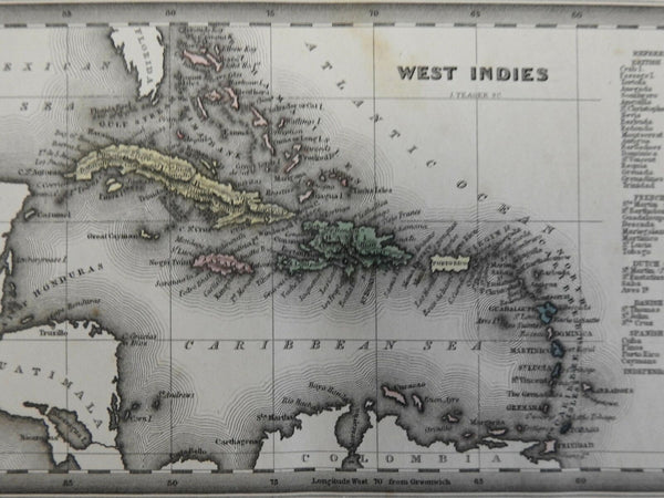 Caribbean Islands Bahamas Cuba Jamaica Haiti Dominican Republic 1832 Carey map