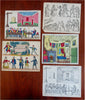 Dickens Oliver Twist c. 1839-60 Pollock's Characters & Scenes Lot x 5 prints