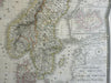 Scandinavia Denmark Sweden Norway Iceland Faroe 1825 Brue large detailed map