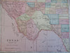 Texas State Map Houston Dallas El Paso Corpus Christi 1902 Cram 2 sheet map