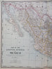 Mexico Monterrey Mexico City Vera Cruz 1887-90 Cram scarce large detailed map