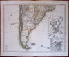 South America 1857 Stulpnagel oversized two sheet map insets Rio de Janeiro