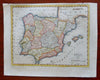 Spain & Portugal 1797 Philadelphia engraved Vallance scarce map