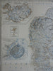 Denmark Northern Germany Brunswick Hanover Iceland Copenhagen 1861 Johnston map