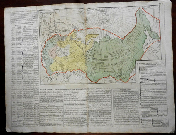 Russian Empire in Europe & Asia Siberia Ukraine Crimea Finland 1812 Molini map