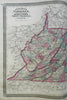 Mid-Atlantic Virginia Maryland Delaware 1870 A.J. Johnson Scarce Issue map