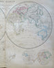 World Map in Double Hemispheres poles 1860 Weller large color map