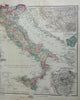 Italy Rome Palermo Naples San Marino Mt Etna 1878 O.W. Gray color fine map