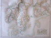 Sweden Norway Finland Scandinavia Fullarton c. 1860 large folio sheet map