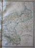 Kingdom of Prussia Monarchy Poland Austria 1858 huge Dufour map Dyonnet engraved