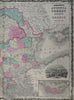 Austria-Hungary Ottoman Empire Greece 1863 Johnson & Ward map vignette Istanbul