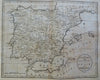 Spain & Portugal Iberia Madrid Lisbon Barcelona Seville c. 1790's John Cary map