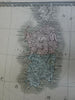 Southern Italy Naples Sicily Malta c. 1830's Brue large detailed map hand color