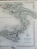 Italy Kingdom of Sardinia Lombardy Tuscany Papal States 1850 Archer 2 sheet map