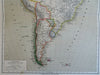 South America Brazil Peru Colombia Venezuela 1886 Flemming detailed map