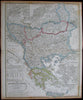 Turkey Europe Greece Greek Islands Constantinople Bosphorus 1854 old Koehler map