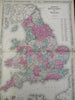 England & Wales United Kingdom 1863 Johnson & Ward scarce folio sheet Map