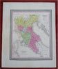 Northern Italy Tuscany Papal States Lombardy 1850 Cowperthwait Mitchell map