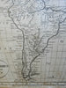 South America Brazil Peru Paraguay Chile 1799 Low early American engraved map