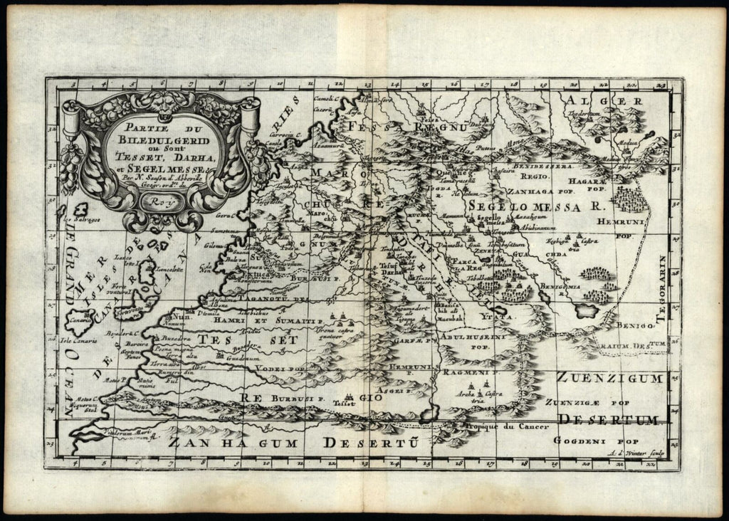 Morocco Western Africa 1699 engraved map