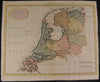 Netherlands 7 Provinces c. 1780 Bowen folio Holland lovely color antique map