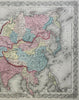 Asia Japan Korea Qing Empire British Raj Russia Persia Iran 1856 J.H. Colton map