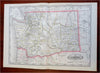 Washington Seattle Olympia Walla Walla 1887-90 Cram scarce large detailed map