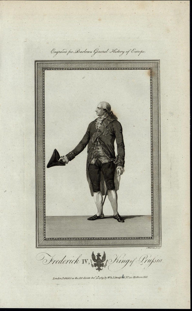 Frederick IV King of Prussia Portrait Profile fine ca. 1790 antique view