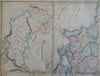 Russia in Europe Ukraine Crimea Poland Finland 1860 Blackie two sheet map