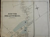 South Braintree Massachusetts 1876 Norfolk county detailed city plan map