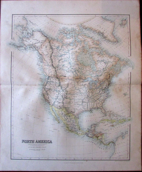 North America Territorial West Fullarton c.1855 large folio sheet map