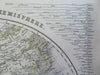 World Map in Double Hemispheres Mountain Ranges c. 1850-8 Archer engraved map