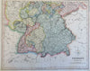 German Confederation Hanover Bavaria Oldenburg c. 1850 Archer two sheet map