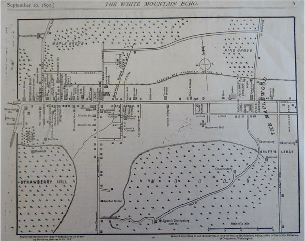 Bethlehem New Hampshire White Mountains 1890 scarce detailed city plan