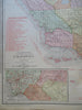 California Los Angeles San Francisco 1912 scarce huge Commercial Two Sheet Map