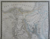 Egypt Nubia Sudan Red Sea Nile River 1822 Brue large detailed map hand color