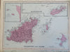 Channel Islands United Kingdom Jersey Guernsey Sark 1881 Edward Weller large map