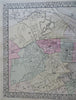 Boston Massachusetts City Plan Brookline Charlestown 1882 Mitchell map