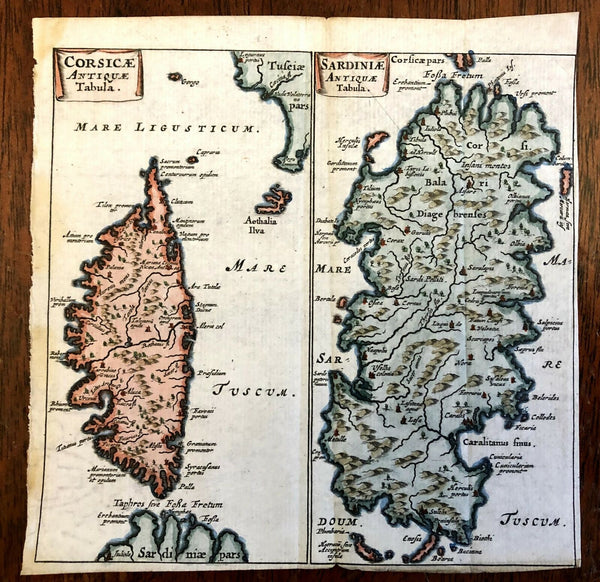Corsica & Sardinia 1686 Mediterranean Islands Cluverius charming miniature map