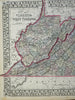 Virginia & West Virginia Appalachia Richmond Charleston 1872 Mitchell map